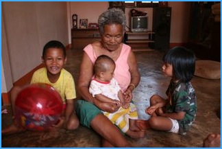 At home with grandma